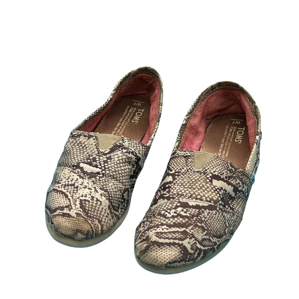Toms Snakeskin print slip on shoes 141014 Size 7